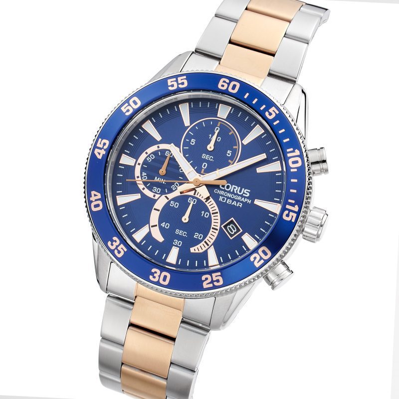 Lorus Chronograph Two-Tone & Blue RM329JX9 | Lorus Watches
