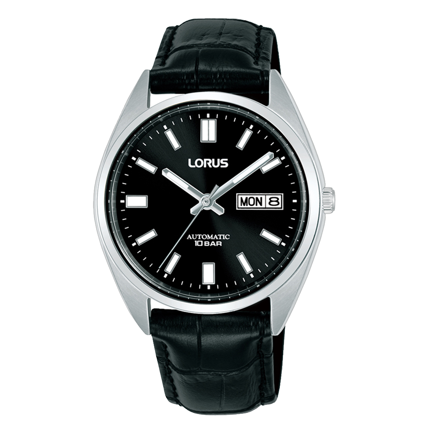 Lorus Men's Automatic Black Leather 'Modern Essential'