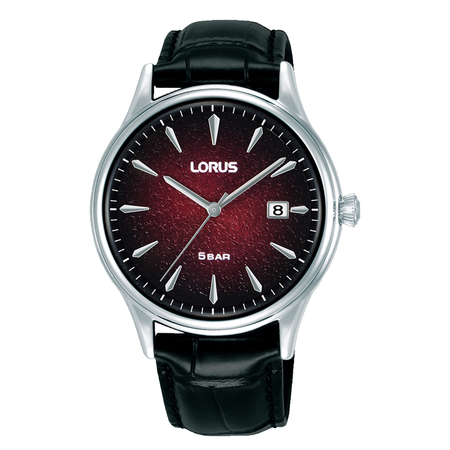 Lorus Deep Red Colour Fade Dial Leather Strap